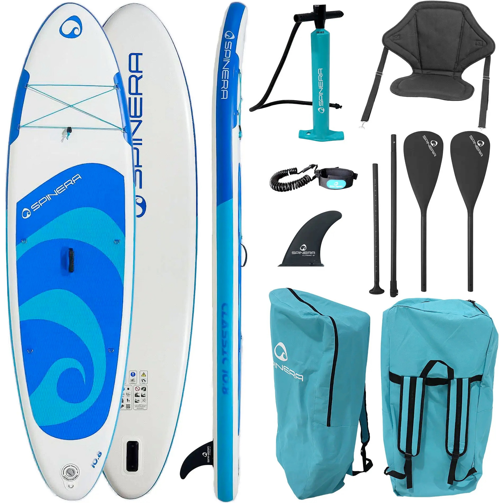 2026 Spinera Klassisk ISUP HDDS 10FT8 Sæde Pakke SP-SUP-CL26-108-P3 - Blue